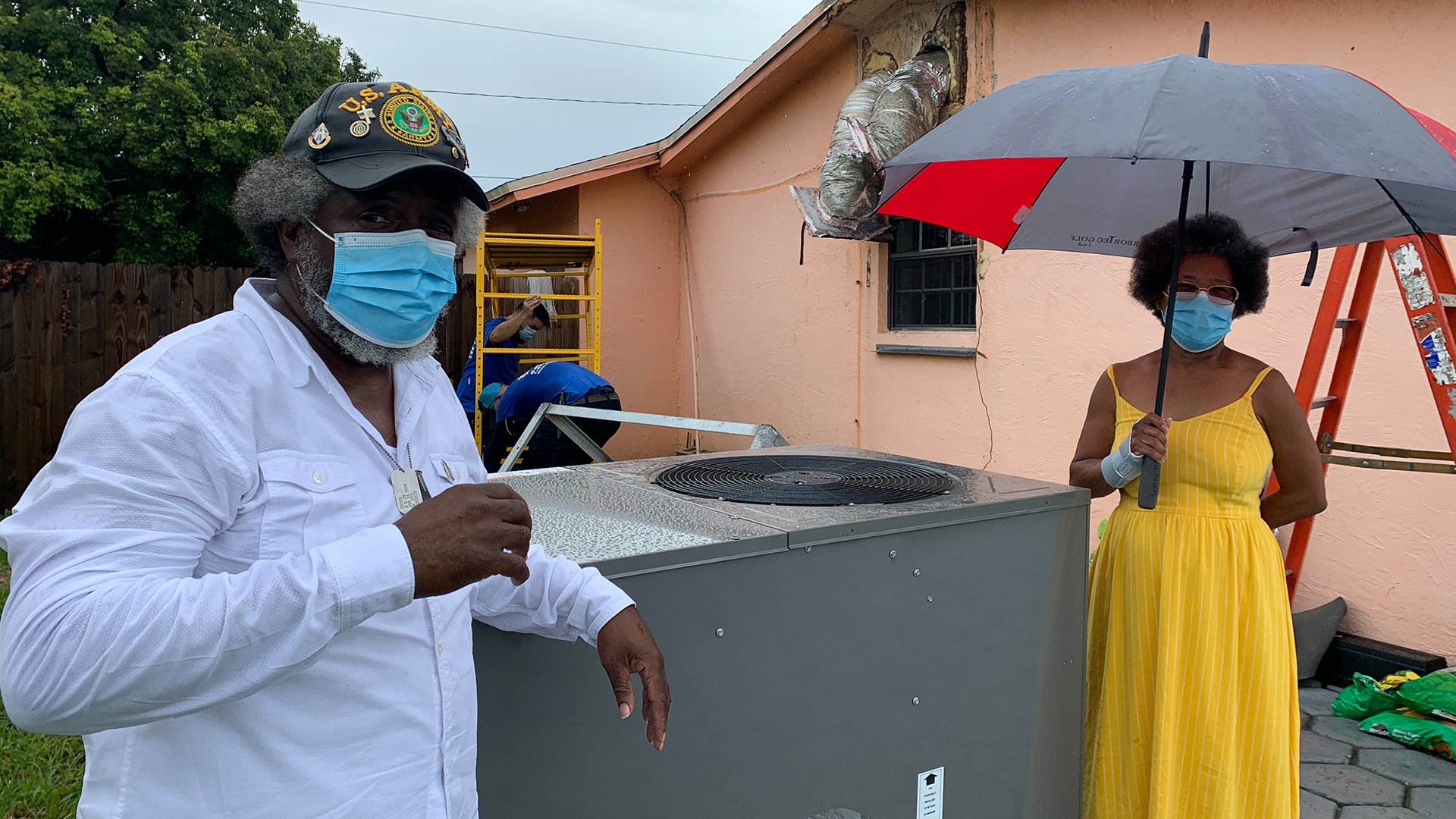 Goulds, Florida Couple Surprised with A Brand-New Air-Conditioning Unit by the Miami Dolphins and Air Pros USA